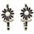 Pendientes de botón Chanel AB9650 Negro Blanco Dorado