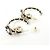Pendientes de botón Chanel AB9650 Negro Blanco Dorado - vista 3