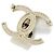Spilla Chanel ABA011 in pelle nera bianca e oro Nero Bianco D'oro - vista 2