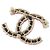 Spilla Chanel ABB478 Nera Rosa Oro Pelle Nero D'oro - vista 2