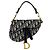 Borsa Saddle in tela navy e pelle Christian Dior Blu navy