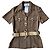 Blusa Georges Rech marrone a maniche corte con cintura