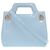 Borsa a mano Salvatore Ferragamo Wanda Mini Gancini in pelle lucida Blu chiaro