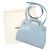 Borsa a mano Salvatore Ferragamo Wanda Mini Gancini in pelle lucida Blu chiaro - vista 2