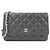 Portafoglio con catena Chanel Timeless Classic Line 33814 Nero Bordò