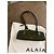 Alaïa Teckel Small Borsa in scamosciato e pelle Goa lucida - Verde Oliva - vista 4
