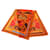 Silk In Stola Hermès PUZZLE Seta e Cotone Marrone Rosso Arancio Arancione