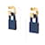 Hermès Orecchini Hermes O'Kelly D-stamp D'oro Blu navy - vista 3
