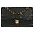 Timeless Chanel Vintage Square Classic Single Flap Matelassé Lambskin Mini Nero