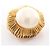 Orecchini a clip Chanel placcati oro con perla sintetica Bianco D'oro - vista 9