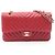 Borsa a Spalla Chanel Chevron V-Stitch Double Flap Rosso