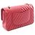 Borsa a Spalla Chanel Chevron V-Stitch Double Flap Rosso - vista 2