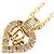 Collana a cuore con strass placcata oro Christian Dior D'oro