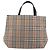 Borsa Tote BURBERRY Nova Check in nylon beige argento Auth kk695A - vista 3