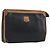Céline Clutch CELINE in pelle nera con finiture dorate Auth ep15267 Nero