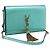 Portafoglio a tracolla con catena SAINT LAURENT in pelle verde e toni dorati 452159 Auth ka5455V