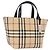 Borsa a mano BURBERRY Nova Check in PVC Beige Silver Auth 193495V Argento