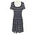 Alaïa Alaia A-Linien-Kurzarmkleid aus elastischem Viskose-Strick mit blauem/weißem Muster Marineblau