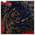 Sciarpa in Cashmere e Seta Hermès Carré Géant "ARABESQUES" Blu Navy x Rosso - vista 16