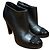 Stivaletti con punta a capiglia in pelle nera Chanel Nero