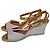 Sandalias de cuña Fendi en piel rosa y dorado
