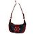 Borsa a spalla Valentino Garavani in denim e pelle rossa Rosso Blu
