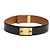 Médor Hermès 1991 Ceinture Medor T75 Collier de Chien M Schwarzer Ledergürtel 30In Hermes Golden - Ansicht 3
