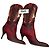 Botas de vaquero D&G de cuero burdeos y rojo con detalles de costura Castaño Rosa Roja