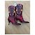 Botas de vaquero D&G de cuero burdeos y rojo con detalles de costura Castaño Rosa Roja - vista 10