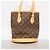 Borsa Tote Louis Vuitton Monogram Bucket PM Marrone - vista 10