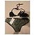 Conjunto de bikini Iceberg con rayas metálicas Negro Verde Metálico - vista 5