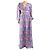 Autre Marque Vestido maxi de seda azul y rosa con espalda abierta - talla UK 12