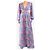 Autre Marque Vestido maxi de seda azul y rosa con espalda abierta - talla UK 12 - vista 3