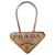 Portachiavi Prada Logo Triangolare Beige Silver hardware  - vista 1