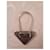 Portachiavi Prada Logo Triangolare Beige Silver hardware  - vista 2