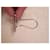 Portachiavi Prada Logo Triangolare Beige Silver hardware  - vista 4