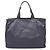 Borsa Tote in Nylon e Pelle Saffiano Prada Nero Blu navy