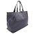 Borsa Tote in Nylon e Pelle Saffiano Prada Nero Blu navy - vista 2