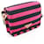 Borsa a Spalla Prada Canapa Righe Marrone Nero Rosa - vista 2
