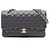 Chanel Matelassé Double Flap Schultertasche Schwarz