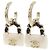 Boucles d'oreilles Chanel en cuir de veau Noir Blanc - vue 2