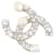 Spilla Chanel con strass Argento