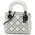 Dior Lady Dior Supple in agnello cannage borchiato bianco mini
