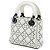 Dior Lady Dior Supple in agnello cannage borchiato bianco mini - vista 2