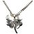 Collana con pendente trifoglio in ottone smaltato argento e strass Chanel - vista 3