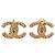 Orecchini a clip Chanel Gold CC placcati oro e strass D'oro