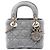 Lady Dior mini in velluto cannage grigio Dior Marrone