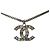 Collana con pendente Chanel Silver CC in ottone e strass Argento - vista 2