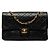 Chanel Black Medium Classic Lambskin Double Flap Nero