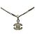 Collana con pendente Chanel Silver CC in ottone e smalto con cristalli Argento - vista 2